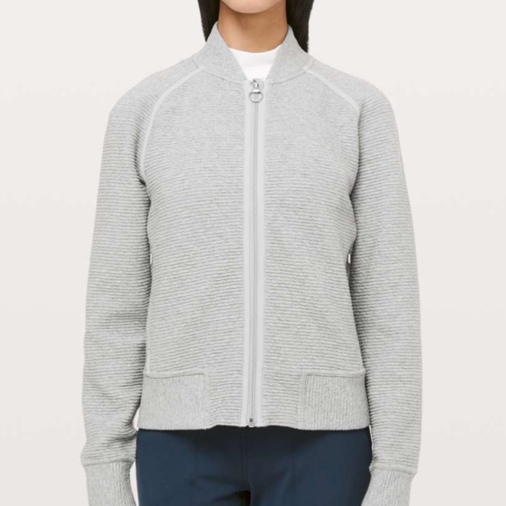 Lululemon On Repeat Bomber Jacket Heathered Grey